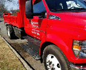 Red Ford F 750 Mason Dump truck for sale