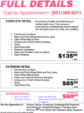 complete auto and small truck detailing